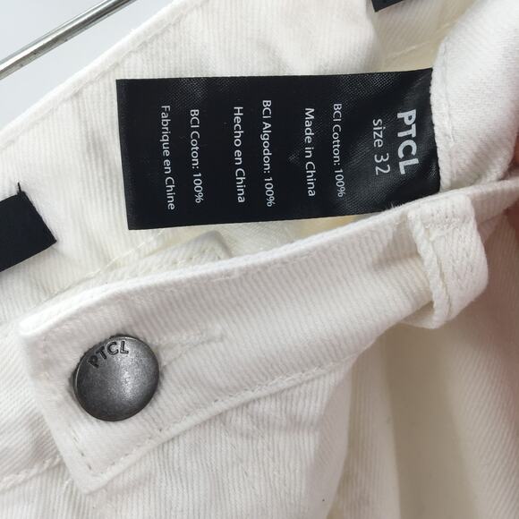 PTCL Women's Stretch Straight Cropped Denim Jeans High Rise White Size 32 NWT - Picture 7 of 8